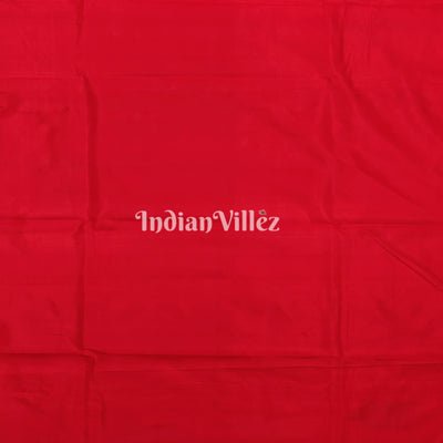 Red Leaf Motif Designer Katan Silk Banarasi Saree