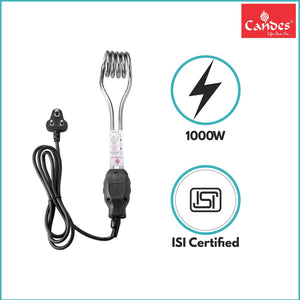 Candes Magic Mark Shock-Proof & Water-Proof 1000 W Immersion Heater Rod (Black)