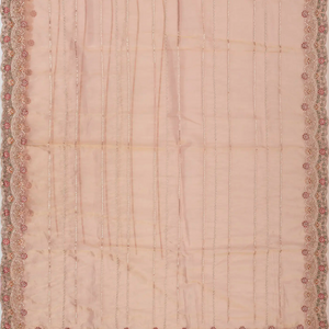 Light Peach Woven Viscose Saree With Embroidered Motifs