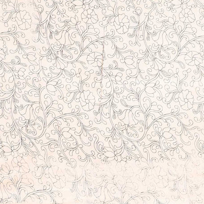 Blue unique floral machine-printed kalamkari cotton saree, contrast floral border & floral & diamond pallu