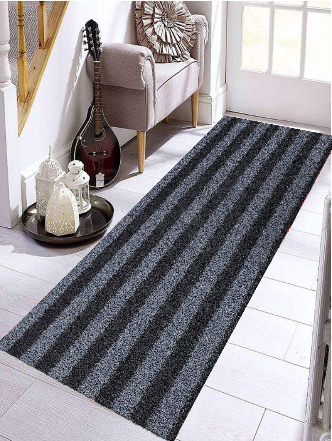Kuber Industries Rubber 1 Piece Floor Mat Door Mat 2x6 Feet (Brown & Grey)-CTKTC29699
