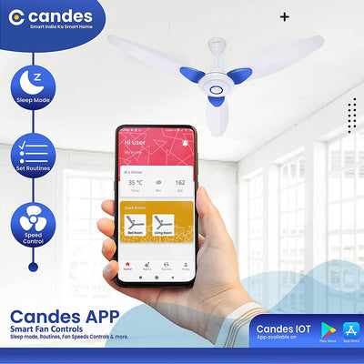 IOT Smart Wi-Fi - Works With Alexa, Google Assistant, Remote & Candes App (White Blue)