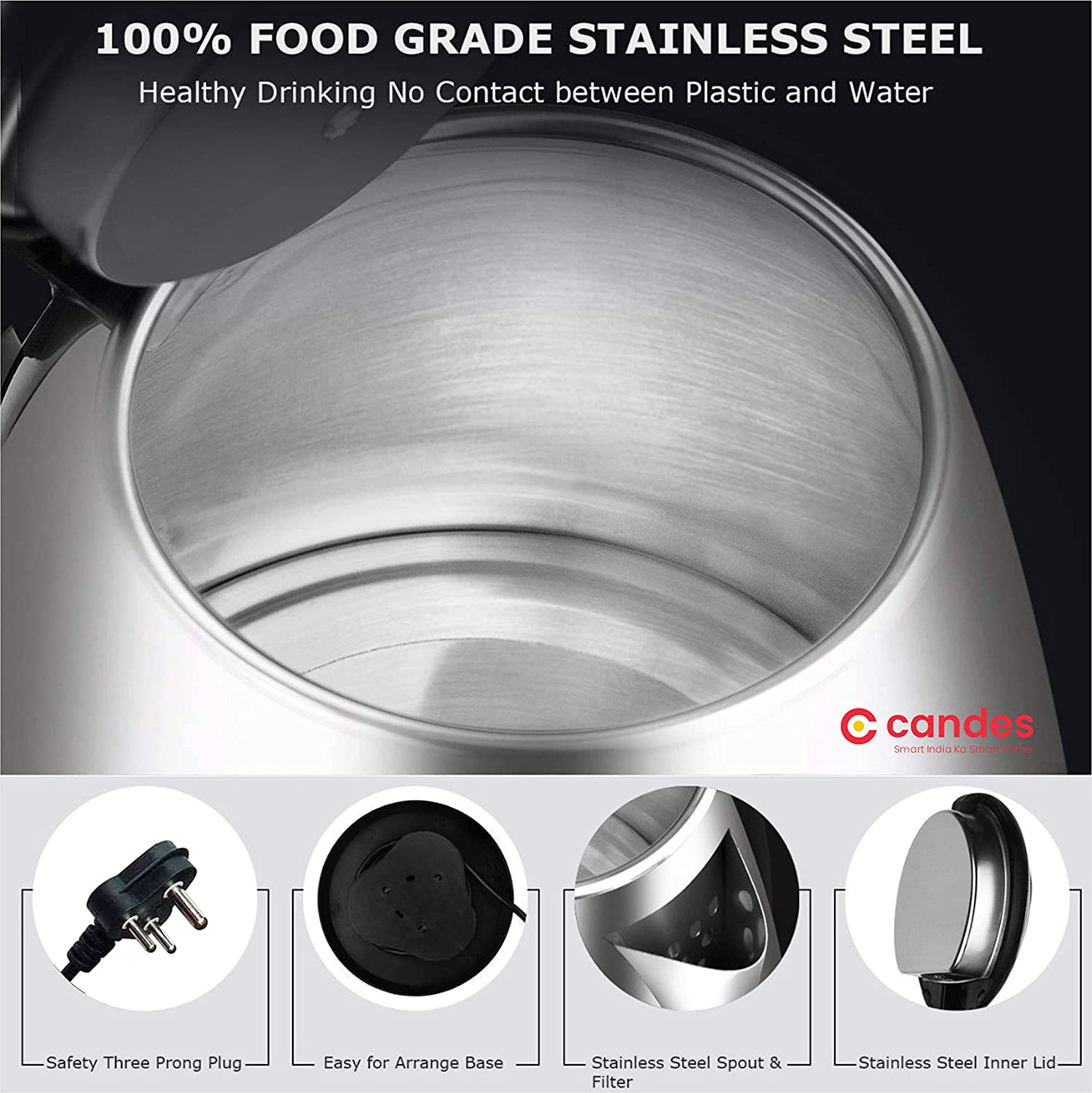 Boiler Electric Kettle  (2 L, Silver Black)