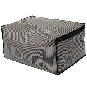 Heart Home Non-Woven Lining Print 2 Pieces Underbed Storage Bag & 2 Pieces Saree Cover With Transparent Window, Pack of 4 (Gray)