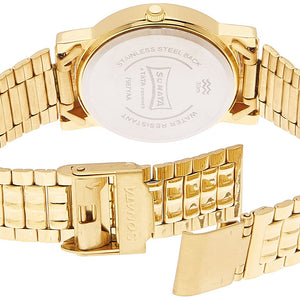 Sonata Champagne Dial Golden Stainless Steel Strap