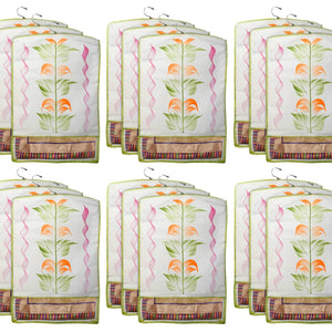 Heart Home Non Woven Hanging Saree Cover, Wardrobe Organizer, Closet Organizer, Saree & Garments Protector Cover With 1 Zipper Compartment on Back Side- Pack of 18 (Green)-HS_38_HEARTH21507
