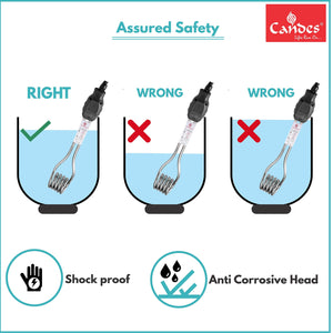 Candes Magic Mark Shock-Proof & Water-Proof 1000 W Immersion Heater Rod (Black)