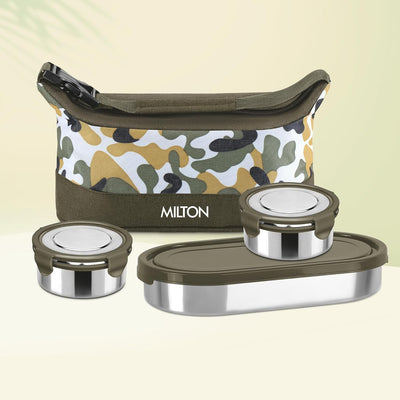 Camo Delight Stainless Steel Tiffin with Insulated Jacket (Milton)