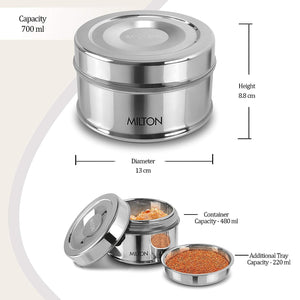 Steel Snack Stainless Steel Tiffin (Milton)