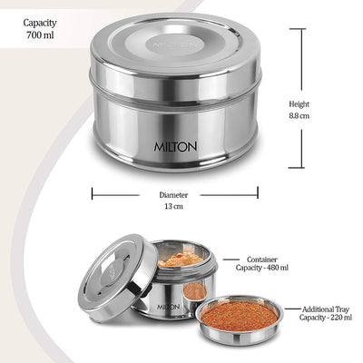 Steel Snack Stainless Steel Tiffin (Milton)