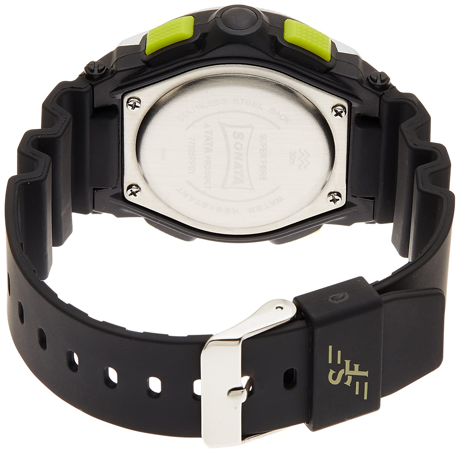 SF Grey & Green Dial Plastic Strap