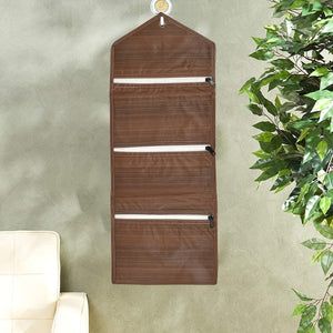 Kuber Industries Wooden Design 3 Pockets Wall Hanging Storage Organizer, Magazine/Letter Holder, Stationary Organizer (Brown)-HS43KUBMART25734,HS43KUBMART025734