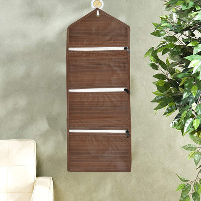 Kuber Industries Wooden Design 3 Pockets Wall Hanging Storage Organizer, Magazine/Letter Holder, Stationary Organizer (Brown)-HS43KUBMART25734,HS43KUBMART025734