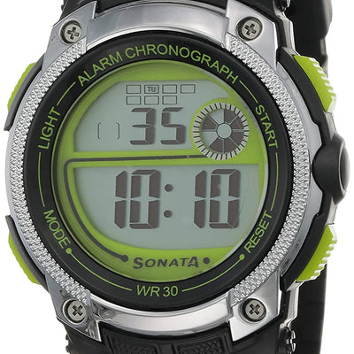 SF Grey & Green Dial Plastic Strap