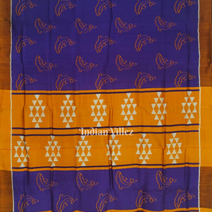 Indigo Blue Dolphin Designer Contemporary Silk Saree