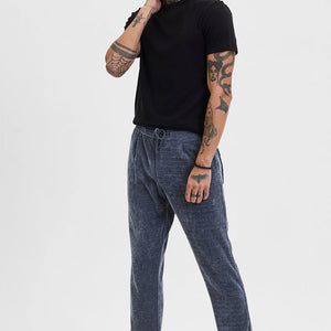 Grey Corduroy Relaxed Fit Trousers