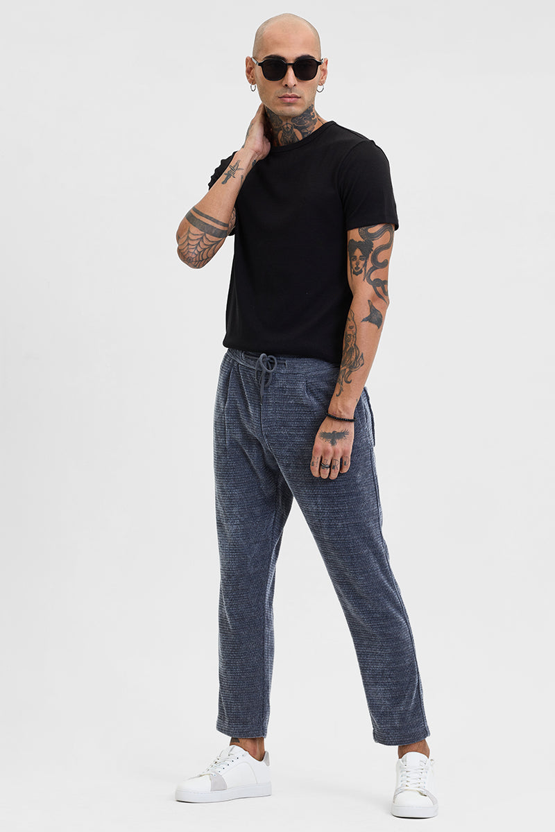 Grey Corduroy Relaxed Fit Trousers