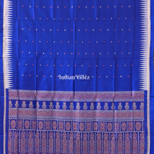 Royal Blue Bomkai Sambalpuri Silk Saree