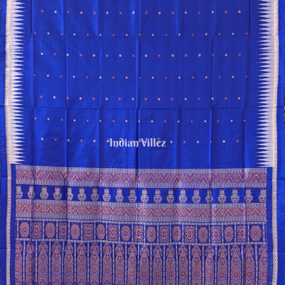 Royal Blue Bomkai Sambalpuri Silk Saree