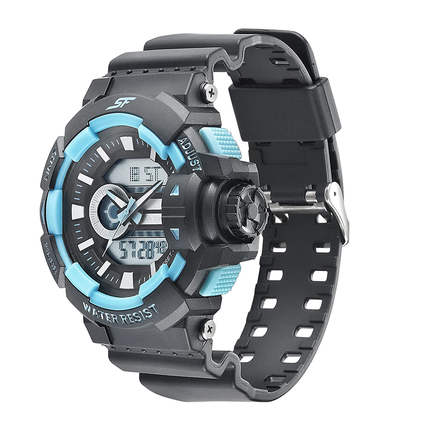SF Hustler Black & Sky blue Analog-Digital