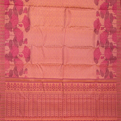 Dusty Pink Handloom Kanchipuram Silk Saree With Serpentine Motifs