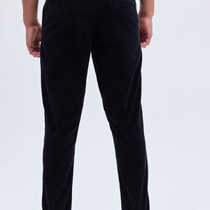 Black Corduroy Slim Fit Trousers