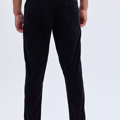 Black Corduroy Slim Fit Trousers