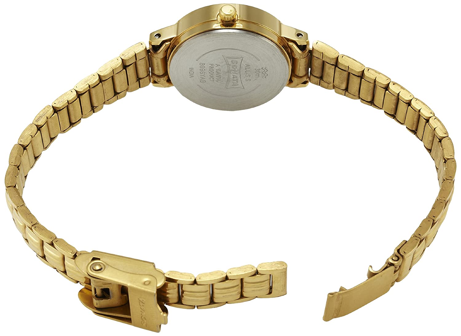 Sonata White Dial & Golden Stainless Steel Strap
