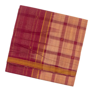 Dusty Pink Handloom Kadapa Cotton Saree With Checks