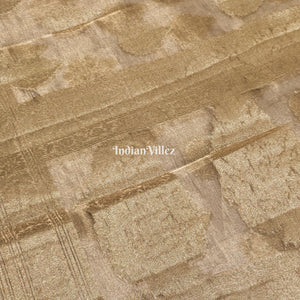 Army Green Zari Woven Banarasi Tissue Saree