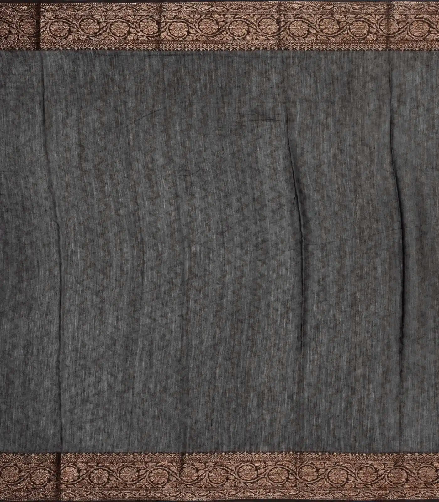 Black Woven Chanderi Cotton Saree Printed With Camel Motifs