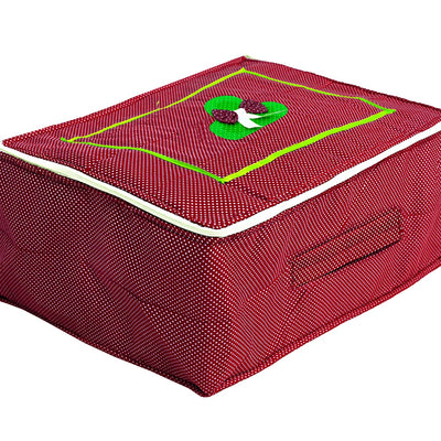 Kuber Industries Dot Printed Cotton Saree Cover, Wardrobe Organizer-Pack of 2 (Red)-HS_38_KUBMART20972