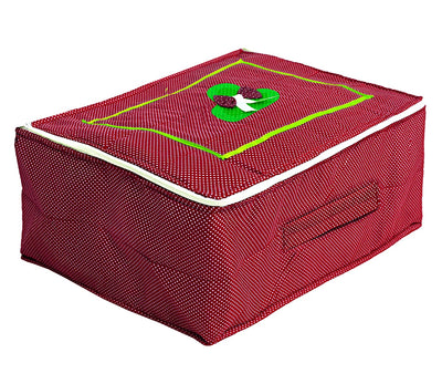 Kuber Industries Dot Printed Cotton Saree Cover, Wardrobe Organizer-Pack of 2 (Red)-HS_38_KUBMART20972