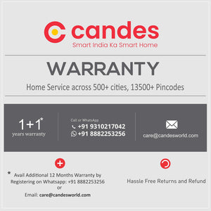 Candes Aura 3 Blade Automatic Oscillation Wall Fan With 2 Year Warranty (White Blue, 400mm)