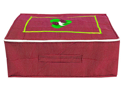 Kuber Industries Dot Printed Cotton Saree Cover, Wardrobe Organizer-Pack of 2 (Red)-HS_38_KUBMART20972