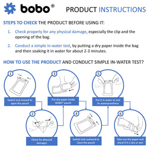 BOBO Universal Waterproof Pouch (Big Size) Cellphone Dry Bag Case for Smartphone – Transparent (Pack of 1)