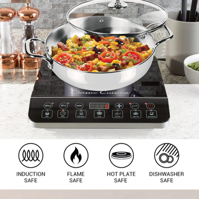 Stainless Steel Sandwich Bottom Kadhai with Glass Lid (Milton Procook)