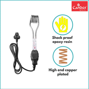 Candes Magic Mark Shock-Proof & Water-Proof 1000 W Immersion Heater Rod (Black)