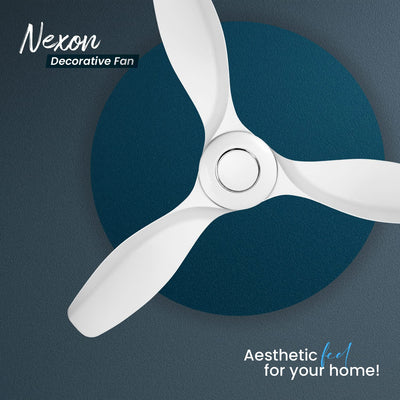 Candes Nexon High Speed 1200 mm / 48 inch Designer Ceiling Fan with 2 Yrs. Warranty (White)