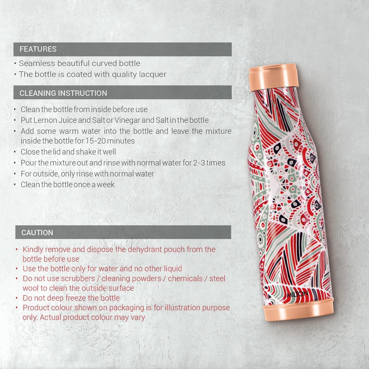 Copper Charge Design Bottle (Milton)