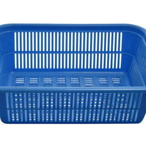 Kuber Industries 2 Pieces Plastic Kitchen Dish Rack Drainer Vegetables and Fruits Basket Dish Rack Multipurpose Organizers,Large Size,Blue & Red