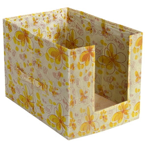 Kuber Industries Saree Organizer for Wardrobe/Closet Storage Box and Clothing Organiser for Women Clothes With Flower Design (Yellow)