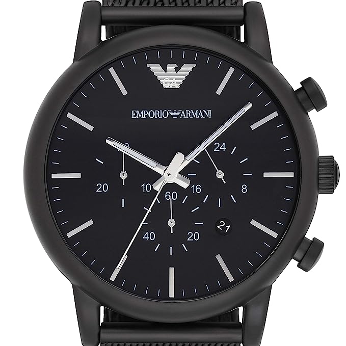Emporio Armani Luigi Black Dial Men 49mm