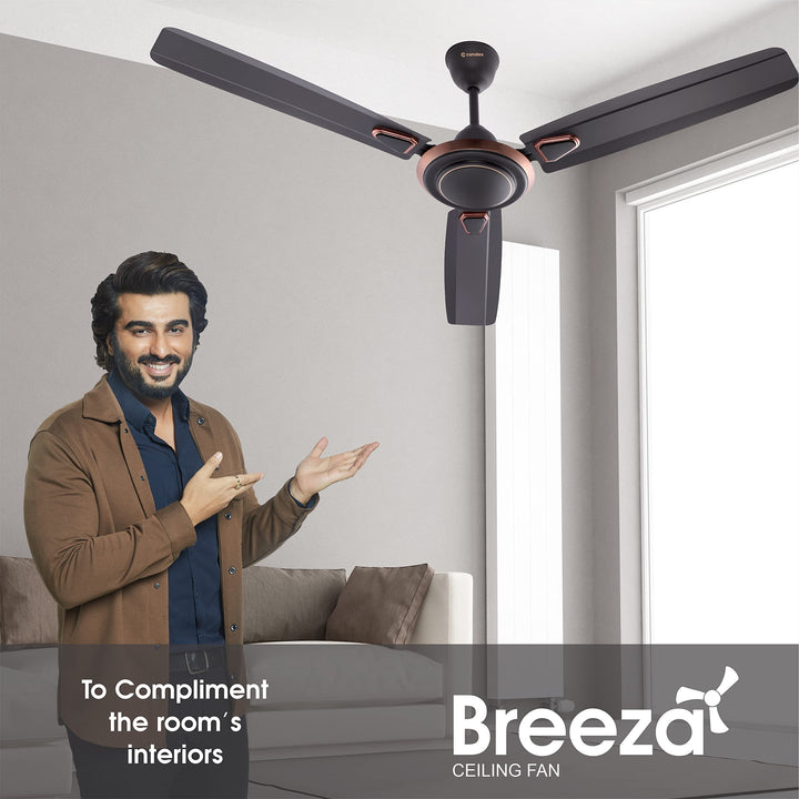 Candes Breeza 1200mm/48 inch High Speed Anti dust Decorative 5 Star Rated Ceiling Fan 400 RPM with 2 Yrs Warranty (Pack of 1,Coffee Brown) (Coffee Brown, Pack of 1)