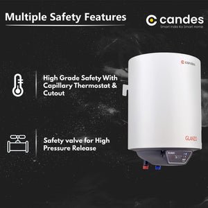 Candes 10 Litre IOT Enabled Glanzo Glassline ISI Approved Storage Electric Water Heater (Geyser) 5 Star Rated with Installation Kit & Special Anti Rust Body, White (2000 W)