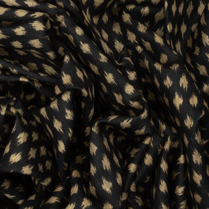 Black Tussar Silk Saree Is Printed With Floral Motifs