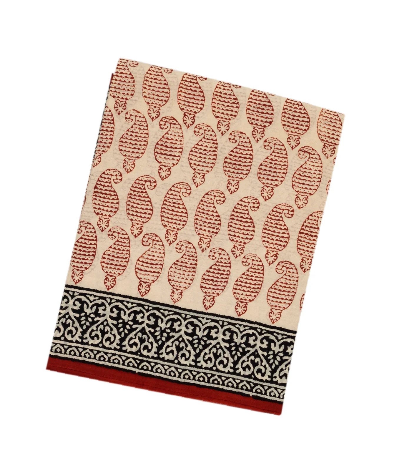 Off White Woven Jaipur Cotton Saree With Printed Mango Motifs