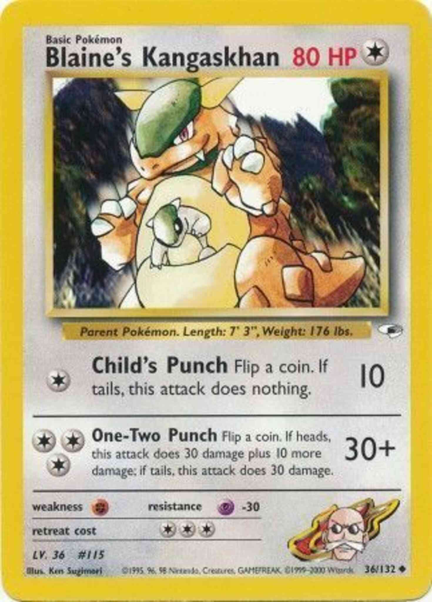 Blaine's Kangaskhan - 36/132 - Uncommon - Unlimited [gym1U-36] [Non-Holo]