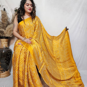 Modal Silk Bandhani Print Saree