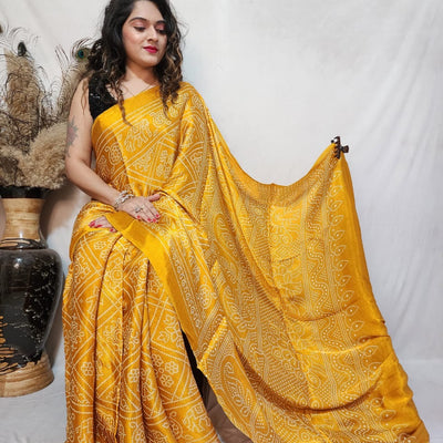Modal Silk Bandhani Print Saree